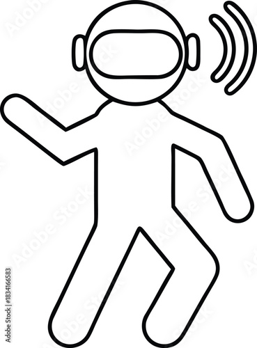 Dancing with augmented reality outline icon