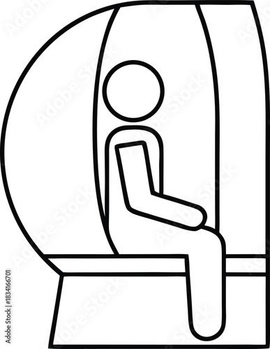 vr sitting capsule outline vector icon