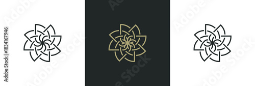 Floral logo design with Flower line art for beauty spa and eco friendly products, leaves, Cosmetics, Jewelry, Beauty salon, Boutique icon sign symbol illustration template