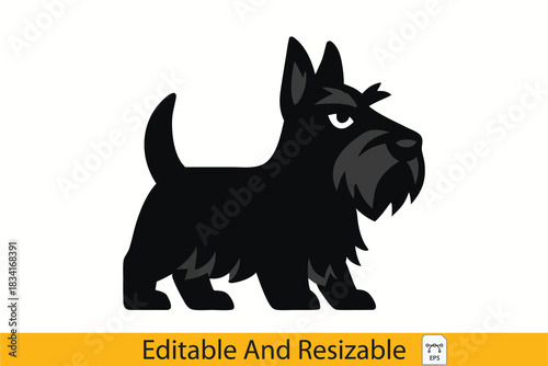 Stylized Scottish Terrier Illustration A Playful Canine Design