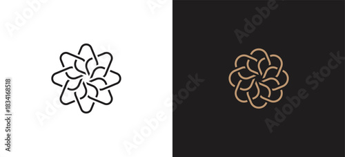 Elegant Floral logo design with Flower line art for beauty spa and eco friendly products, leaves, Cosmetics, Jewelry, Beauty salon, Boutique icon sign symbol illustration template