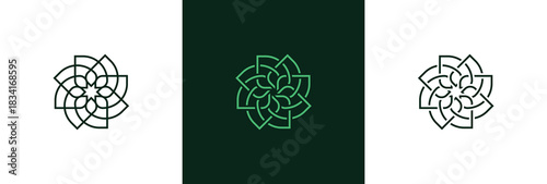 Beauty flower logo design with floral line art for beauty spa and eco friendly products, leaves, Cosmetics, Jewelry, salon, Botanical, Boutique icon symbol sign illustration template