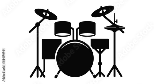 Drum set vector illustration music instrument drums percussion