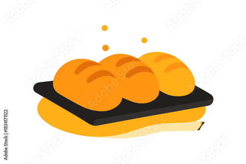 Freshly Baked Loaves. Freshly Baked Loaves. Flat minimalist vector illustration of Freshly Baked Loaves.