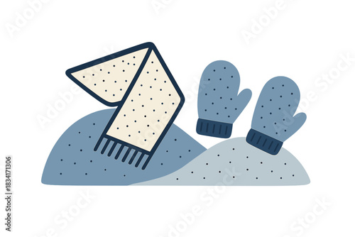 Knitted Warmth Scene. Knitted Warmth Scene. Flat minimalist vector illustration of Knitted Warmth Scene.