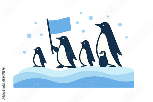 Arctic Parade Vectors. Arctic Parade. Flat minimalist vector illustration of an Arctic Parade. Simplified