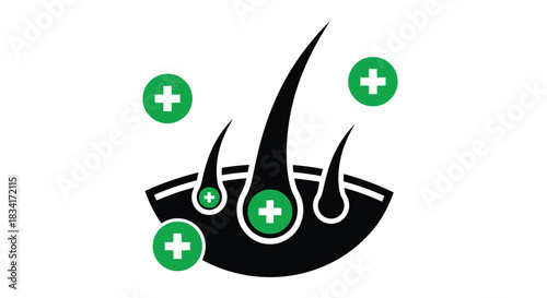 Hair growth treatment follicle health care solution concept art