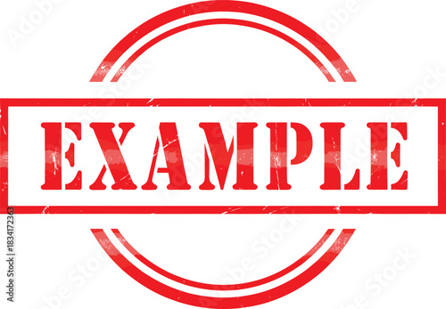 Red Example Rubber Stamp Sign Vector