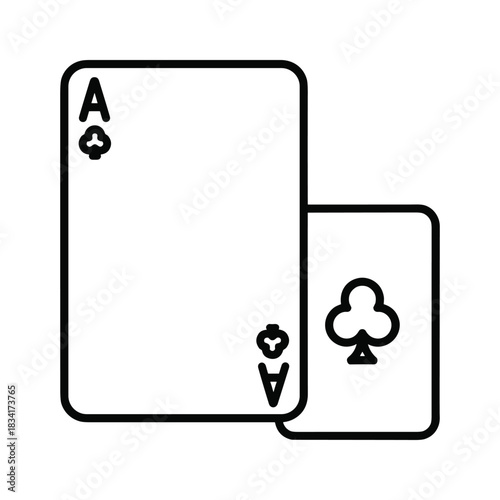 Playing Cards Icon with Ace of Clubs
