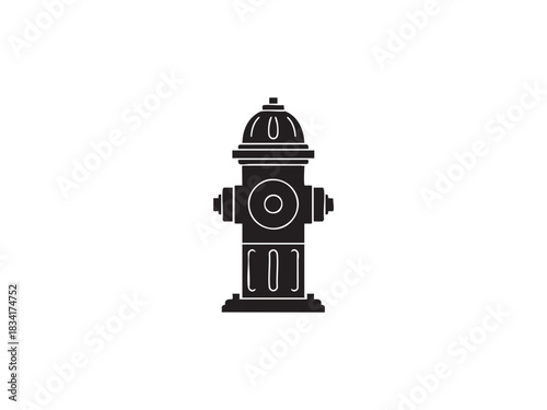 Black and white illustration of water hydrant fireplug public utility access