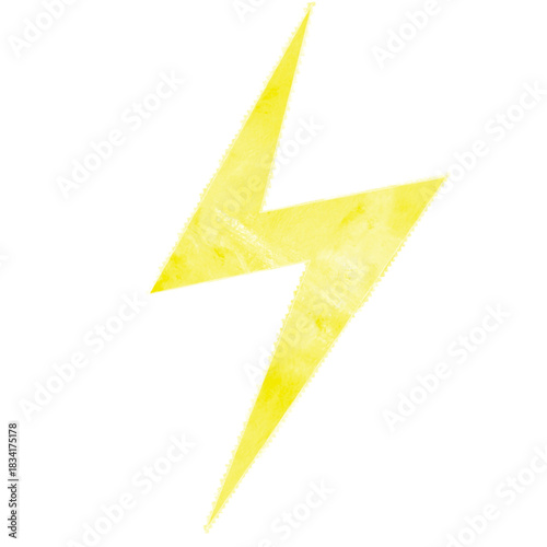 Yellow lightning bolt icon on white background.