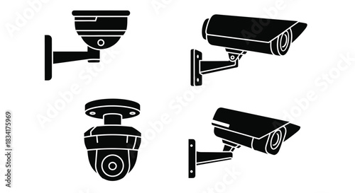 Security camera systems cctv surveillance cameras vector graphic