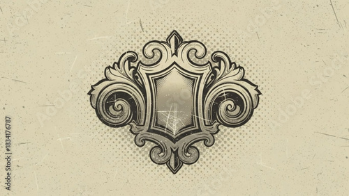 Vintage heraldic shield vector design element for logo template or coat of arms emblem decoration use