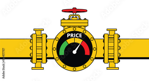 Gas price gauge pipeline valve energy supply inflation economy
