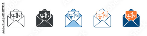 Email Marketing Icon Set Multiple Style Collection 