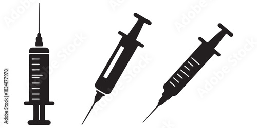 medical syringes in silhouette