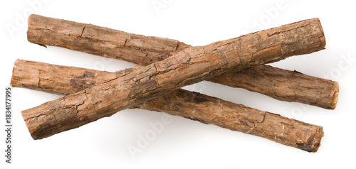 Silvervine sticks isolated on white background, top view.