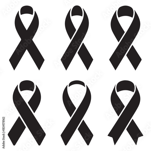 awareness ribbons in silhouette 