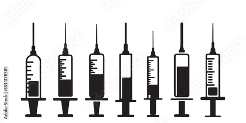 medical syringes in silhouette