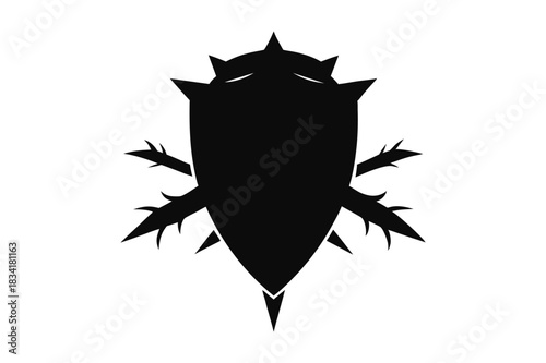 Black heart pierced by cupids arrow creating a classic romantic love symbol Vector illustration