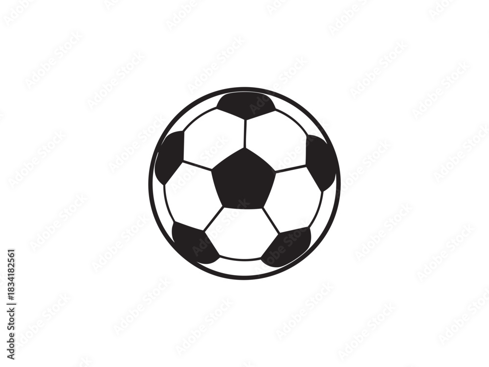 Obraz premium Soccer ball vector icon simple football design for sport game match play