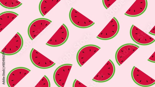 Watermelon animation with pink background