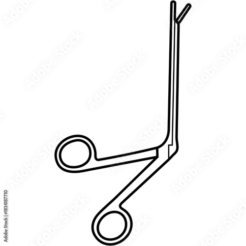 Oral biopsy forceps. Surgical instrument. Vector outline icon.