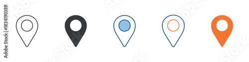 Position Icon Set Multiple Style Collection 