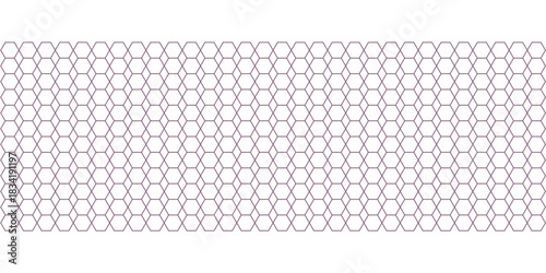 Seamless geometric hexagon pattern vector border for abstract banner design or subtle background element isolated PNG with Transparent Background