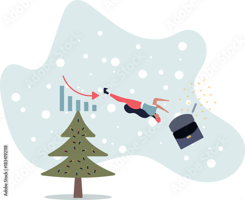 Stock market plunged falling down, economic crash, investing failure or mistake, price drop, recession, investment risk concept,life and employment of people.