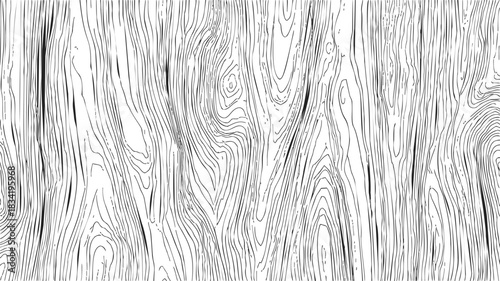 Wood grain seamless pattern sketch, hand drawn swirling lines and knots. Vector illustration