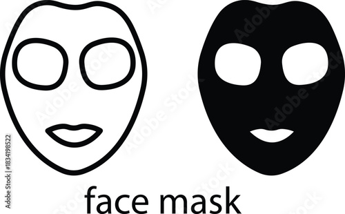 Facial Treatment Sheet Cream Skincare Beauty Product Icon Vector Silhouette and Pictogram..eps