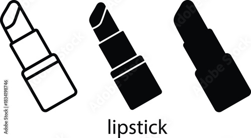 Open Tube Cosmetics Lip Balm Beauty Make up Product Icon Vector Silhouette and Pictogram..eps