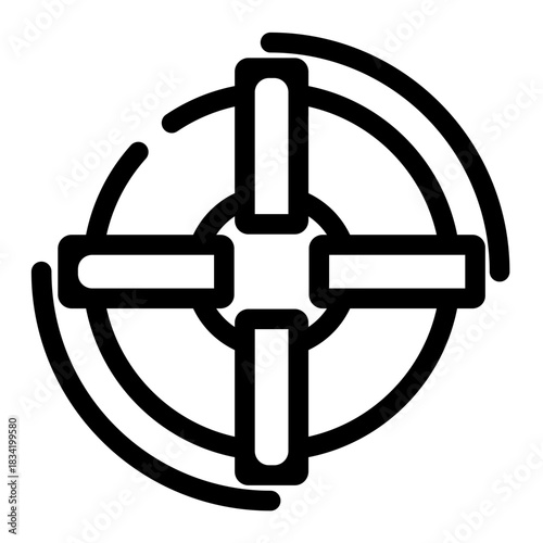 Outline icon of a lifebuoy or life ring for water safety, rescue, or nautical themes.