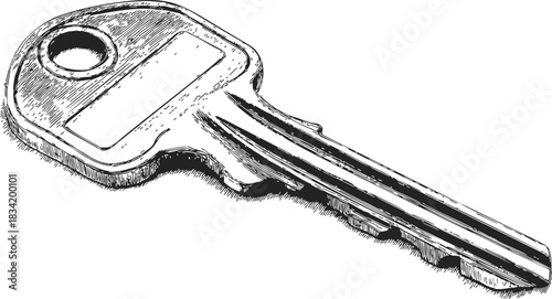 Key sketch hand drawn style isolated on white background. Vector illustration