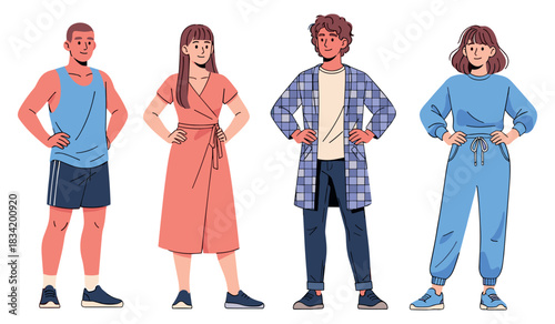 Four diverse young individuals standing confidently together