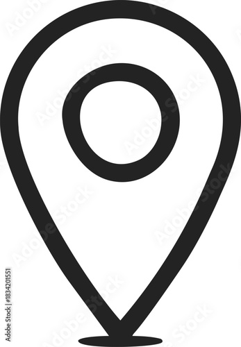 Location pin sketch hand drawn icon with bold outline. Vector illustration