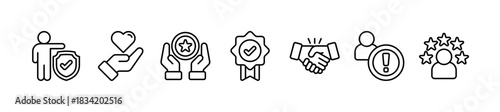 Credibility banner web icon vector illustration concept with integrity, trust, reliability, authenticity, commitment, attention and reputation icons

