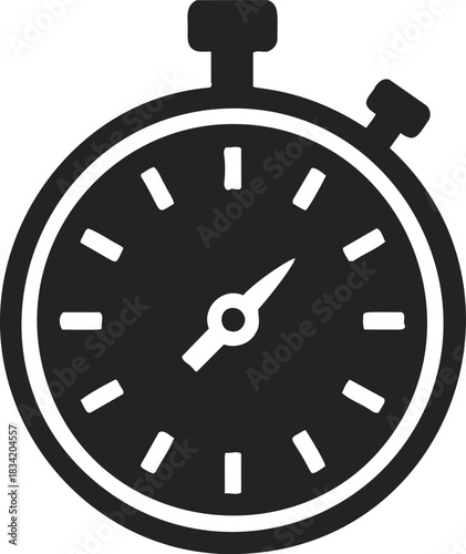 Stopwatch sketch hand drawn icon with bold lines and simple dial. Vector illustration
