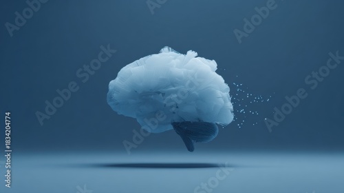 Floating Abstract Brain Representation in Blue Tones