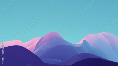 Abstract Mountain Landscape with Soft Color Gradient at Dusk