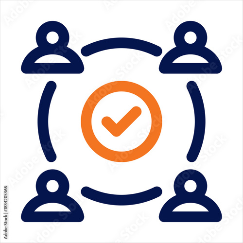 Collaboration Duotone Icon. Simple Vector Illustration on White Background