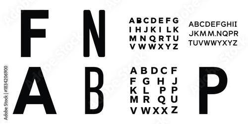 alphabet letters silhouette icon set