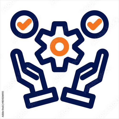 Quality Management Duotone Icon. Simple Vector Illustration on White Background