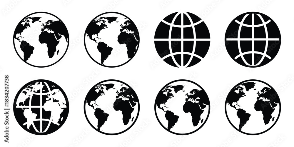 Obraz premium globe silhouette simple icon set