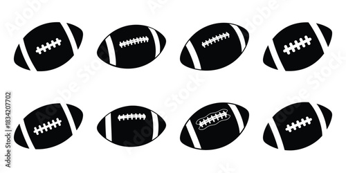 football silhouette simple icon set