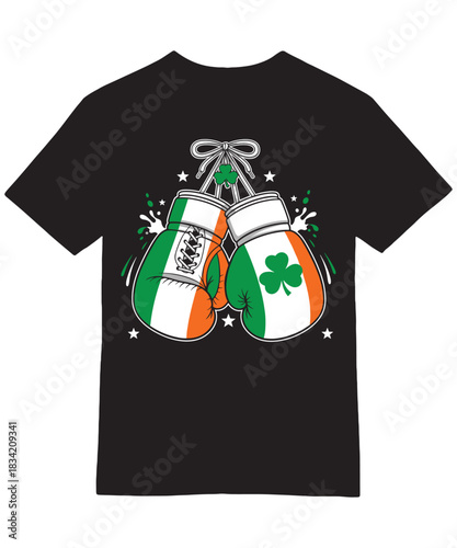 Irish Flag Boxing Gloves St. Patrick's Tee