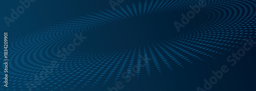 Dark blue gradient abstract background with modern circular halftone dots decoration. Vector illustration for banners, marketing and websites. EPS. 2