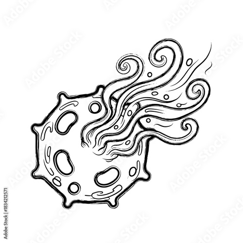 Cellular rejuvenation with flowing energy streams in abstract design  