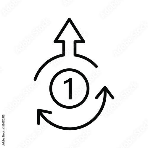 Step 1 Circular Process Icon